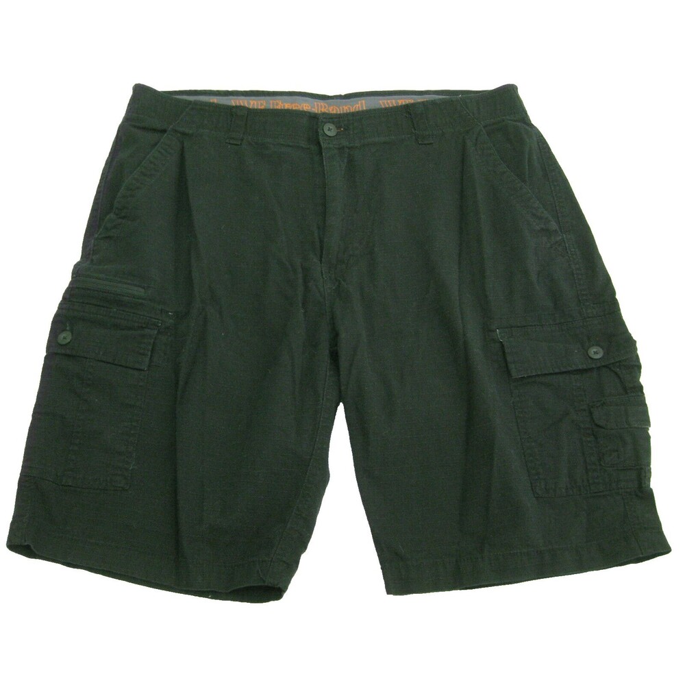 WEARFIRST Men's (Size 40) Black Cargo Casual Shorts 7 Pockets Zipper Fly Cotton